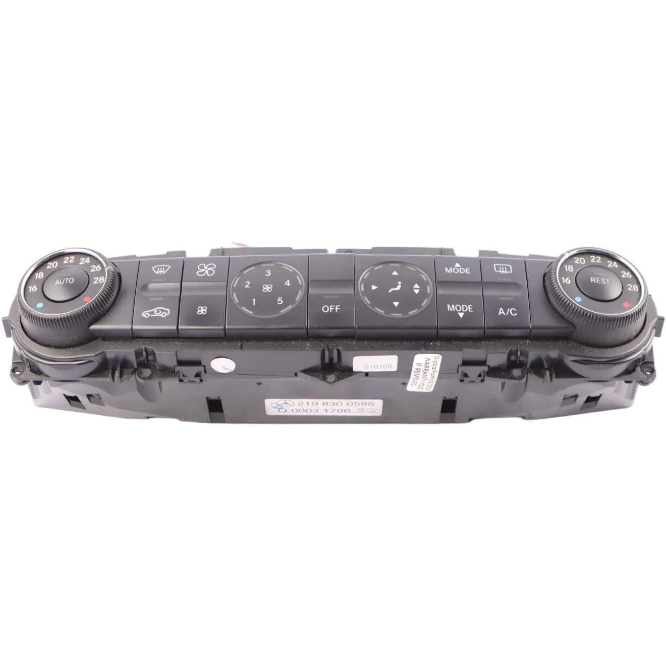 Mercedes C219 Panneau De Commande De Climatisation Et De Chauffage A2198300585