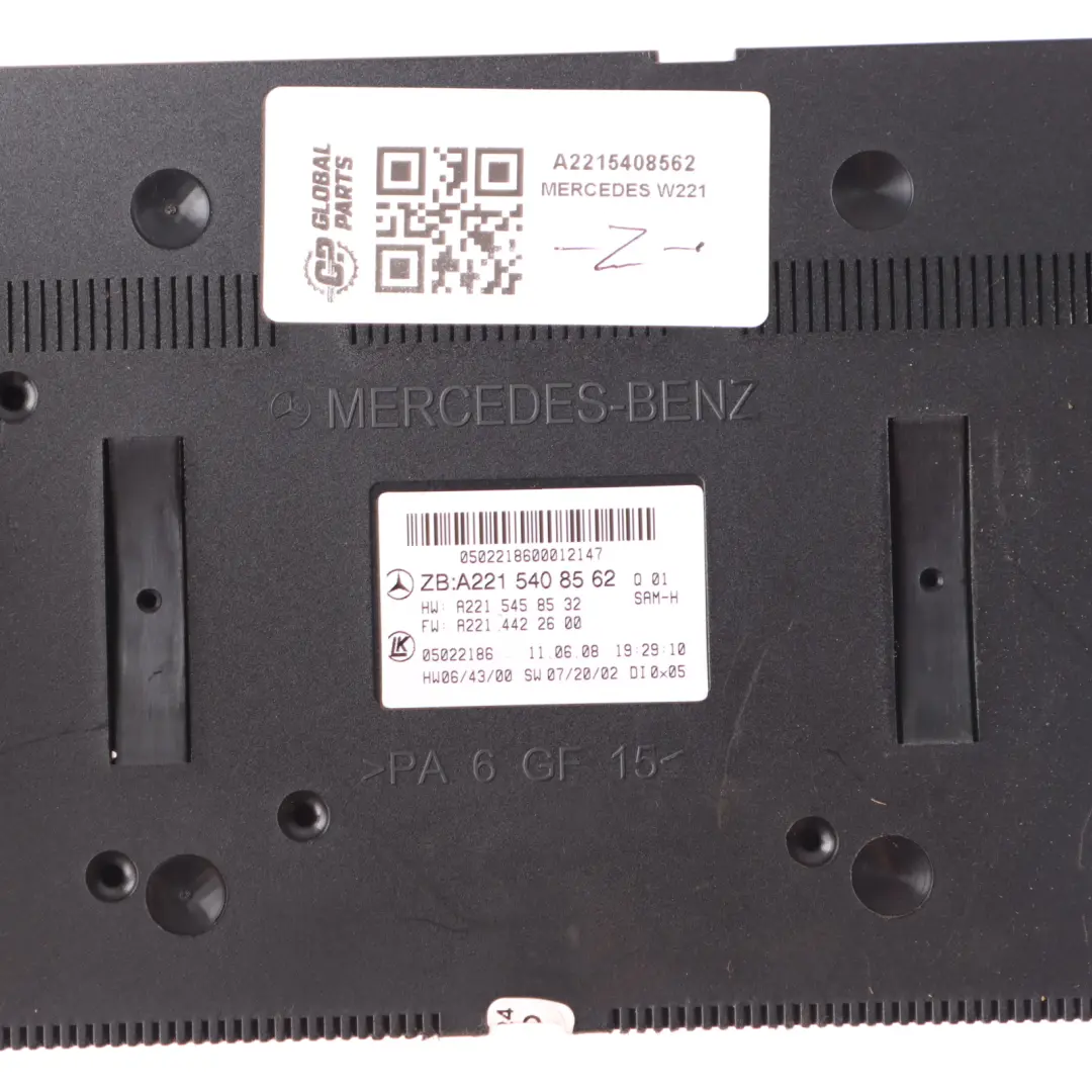 Fuse Box Control Unit SAM Module Relay to Mercedes W221 with Part number A2215408562 Mercedes W221 Fuse Box Control Unit SAM Module Relay - SKU A2215408562 - Part number A2215408562