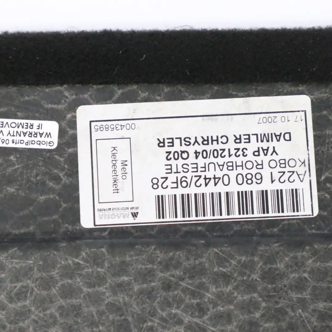 Mercedes W221 Boot Trunk Carpet Floor Mat Rear Panel Liner Cover - SKU A2216800442 - Part number A2216800442