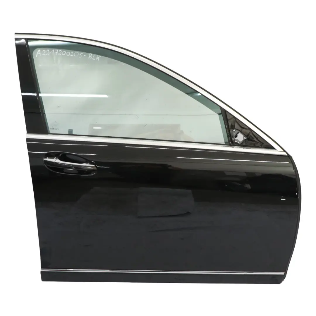 Door Front Right O/S Door Covering Black Painted S-Class to Mercedes W221 with Part number A2217200205 Mercedes W221 Door Front Right O/S Door Covering Black Painted S-Class - SKU A2217200205-BLK - Part number A2217200205