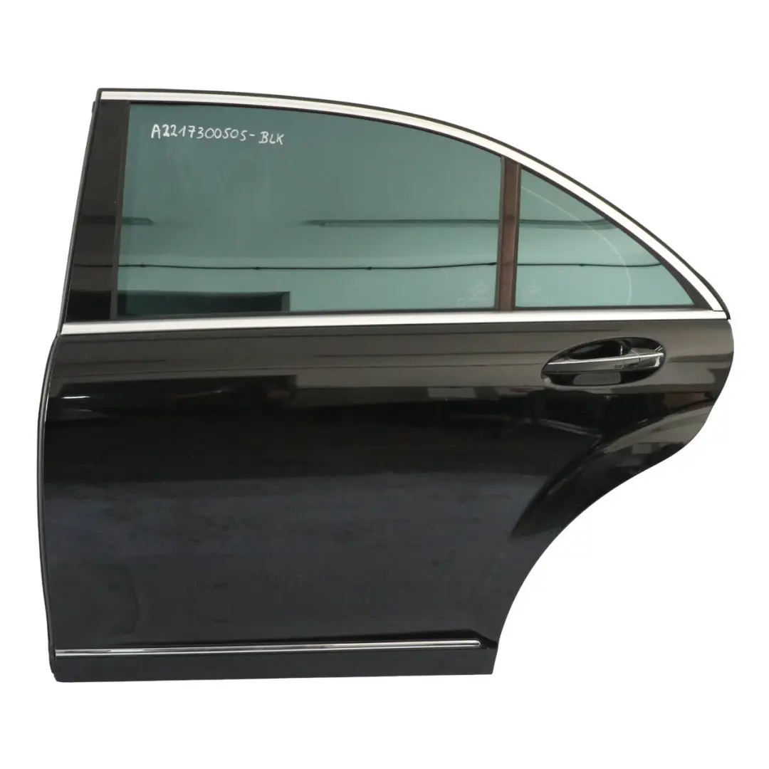 Mercedes W221 Long Rear Left Door N/S Door Covering Black Painted S-Class - SKU A2217300505-BLK - Part number A2217300505