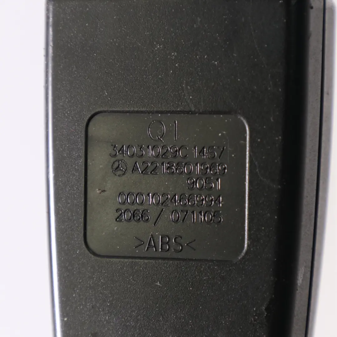 Mercedes W221 Seat Belt Buckle Front Left N/S Safety Belt Black - SKU A2218601969-1 - Part number A2218601969