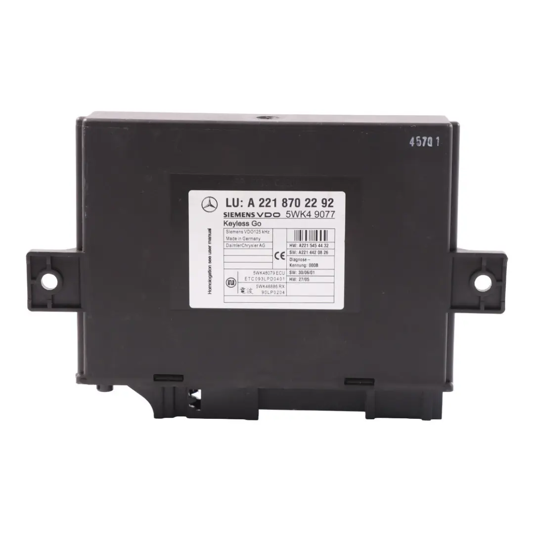 Mercedes W221 C216 Sans clé Go Module contrôle Facile Entrée 433Mhz - SKU A2218702292 - Numéro de pièce A2218702292