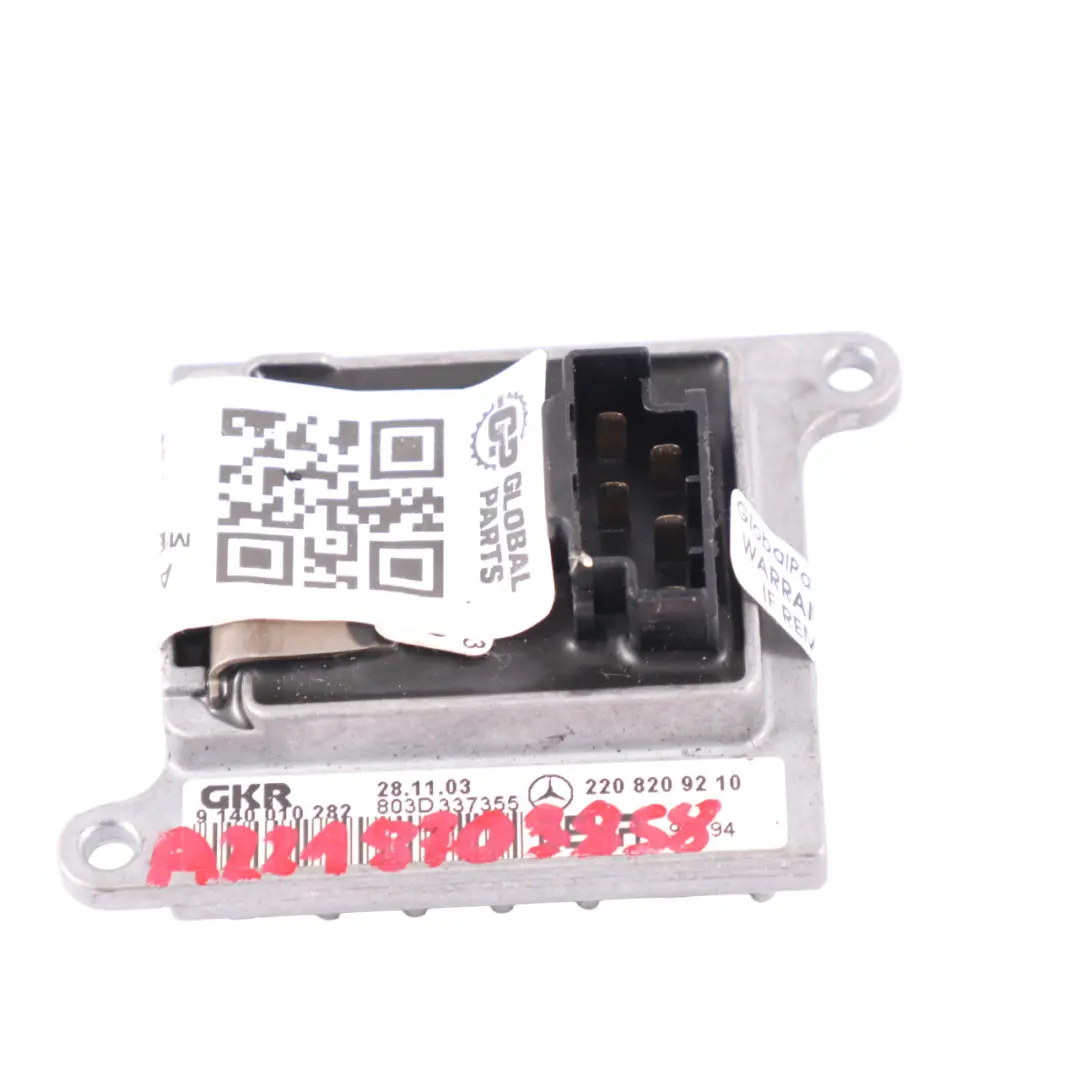 Mercedes W221 Blower Motor Heater Fan Resistor Regulator - SKU A2218703858 - Part number A2218703858
