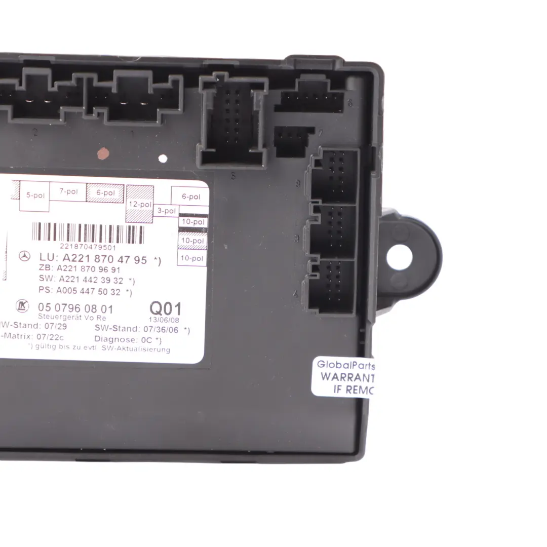 Door Module Mercedes W221 Front Door Right O/S Control Module to with Part number A2218704795 Door Module Mercedes W221 Front Door Right O/S Control Module - SKU A2218704795 - Part number A2218704795