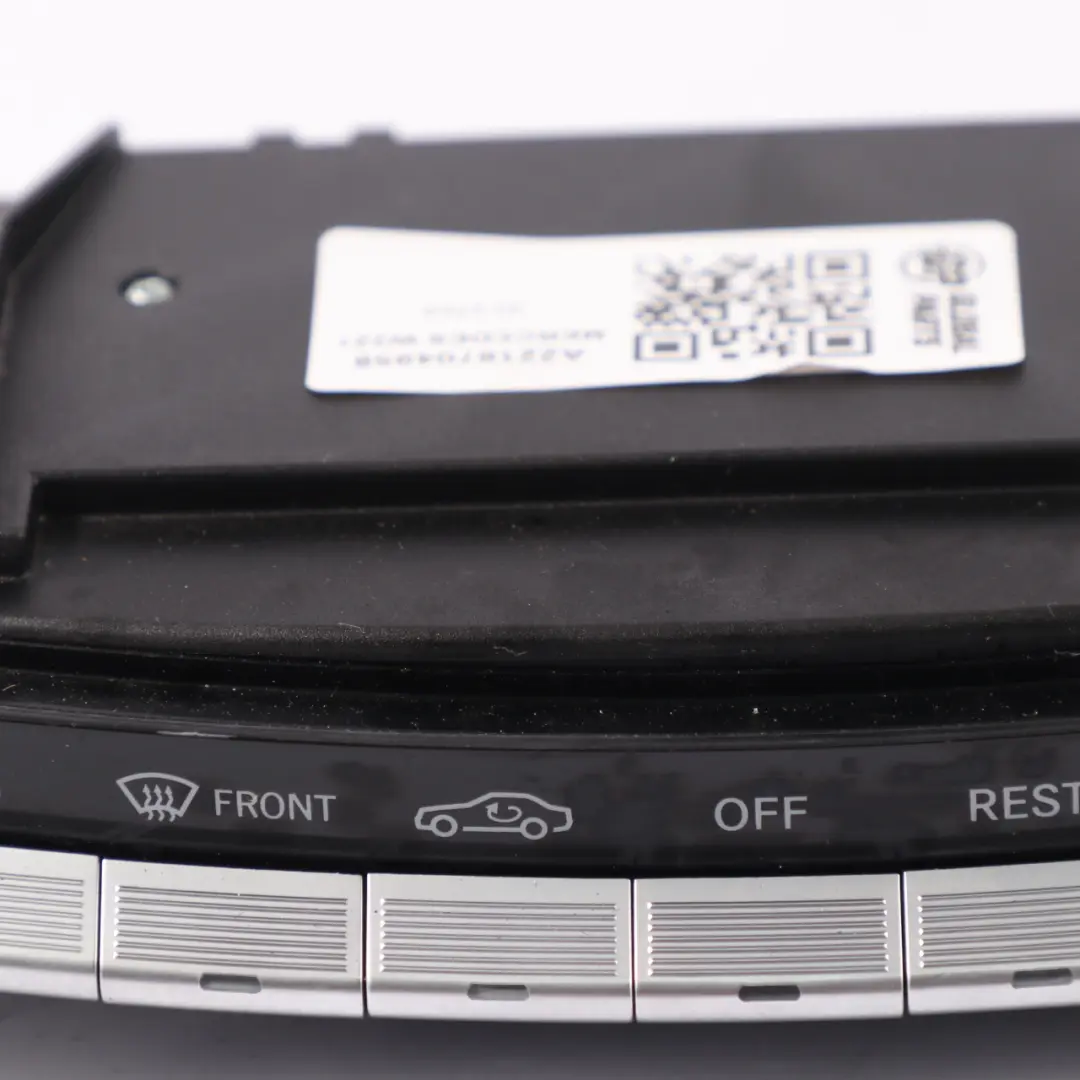 Aire Acondicionado Panel de Control del Salpicadero para Mercedes W221 con número de pieza A2218704958 Mercedes W221 Aire Acondicionado Panel de Control del Salpicadero - SKU A2218704958 - Número de pieza A2218704958