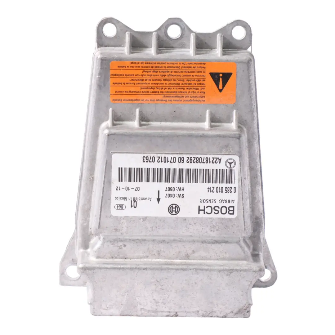 Módulo de Seguridad Air Bag SRS Unidad de Control ECU para Mercedes W221 con número de pieza A2218708292 Mercedes W221 Módulo de Seguridad Air Bag SRS Unidad de Control ECU - SKU A2218708292 - Número de pieza A2218708292