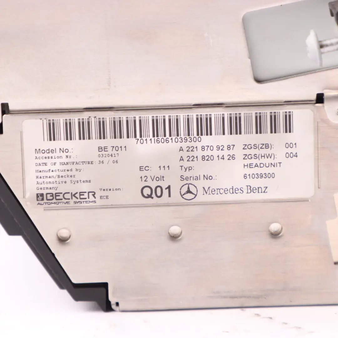 Mercedes W221 Radio Comand Zmieniarka Płyt - SKU A2218709287 - Numer Części A2218709287