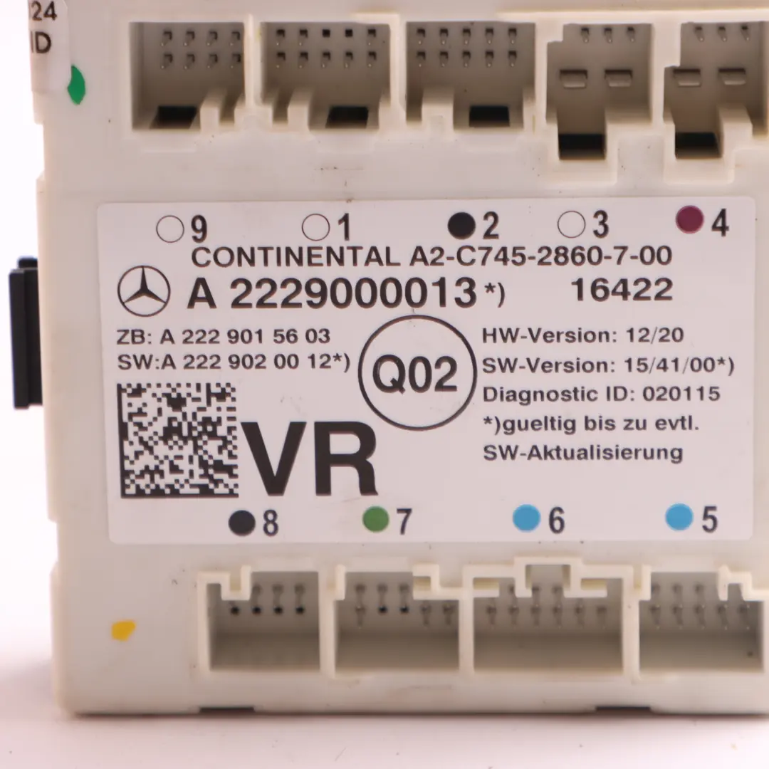  Tür Modul Mercedes W205 X253 Vordertür Rechts Steuergerät - SKU A2229000013 - Teilenummer A2229000013