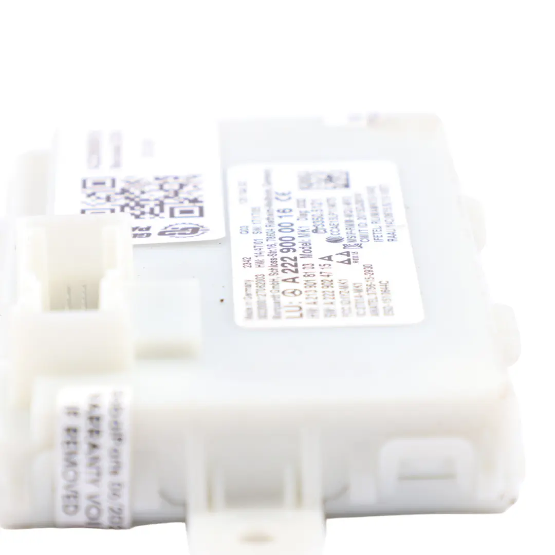 Entry Module Mercedes C253 W205 W213 C238 Keyless Go Control Unit to with Part number A2229000016 Entry Module Mercedes C253 W205 W213 C238 Keyless Go Control Unit - SKU A2229000016 - Part number A2229000016