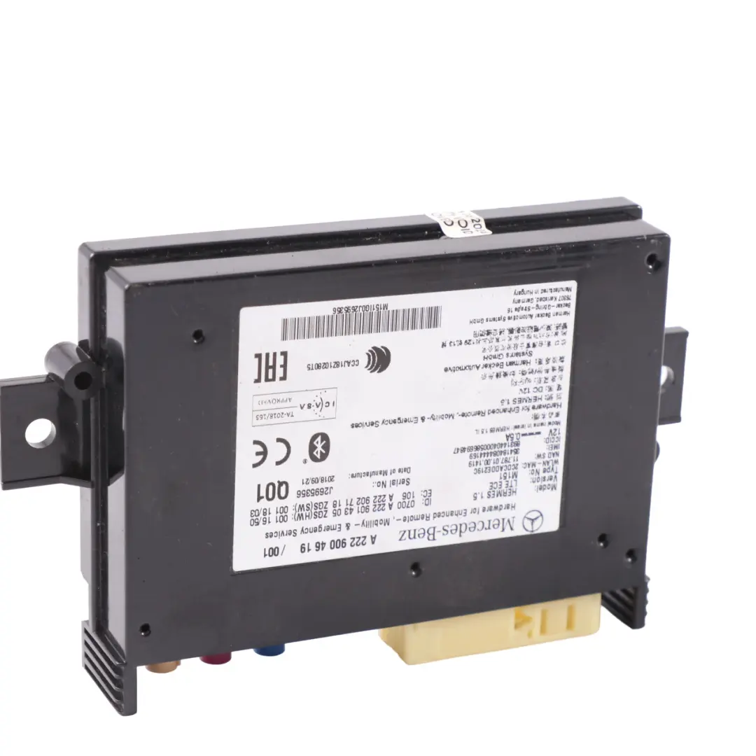 Mercedes W205 W213 C238 Module d'unité contrôle Bluetooth Hermes LTE A2139002210 - SKU A2229004619 - Numéro de pièce A2229004619