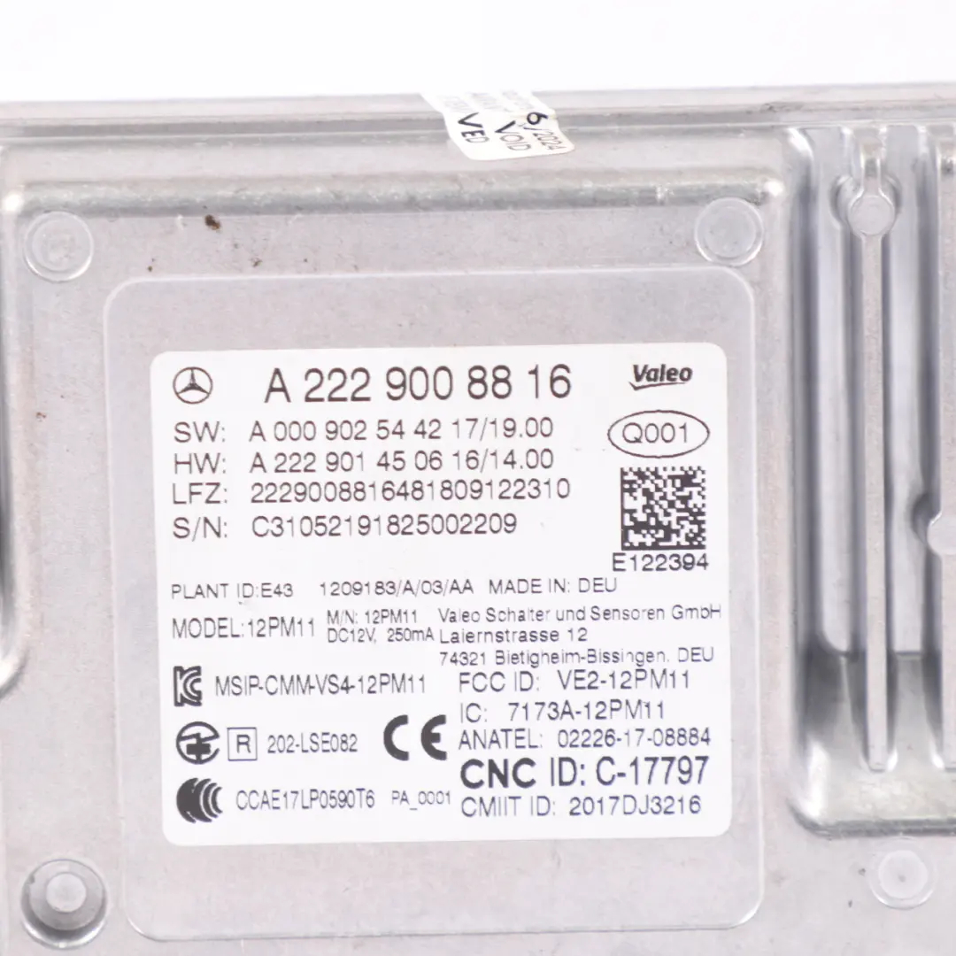 Unité contrôle stationnement Module caméra Parktronic A0009006418 pour Mercedes W213 à propos du numéro de pièce A2229008816 Mercedes W213 Unité contrôle stationnement Module caméra Parktronic A0009006418 - SKU A2229008816 - Numéro de pièce A2229008816