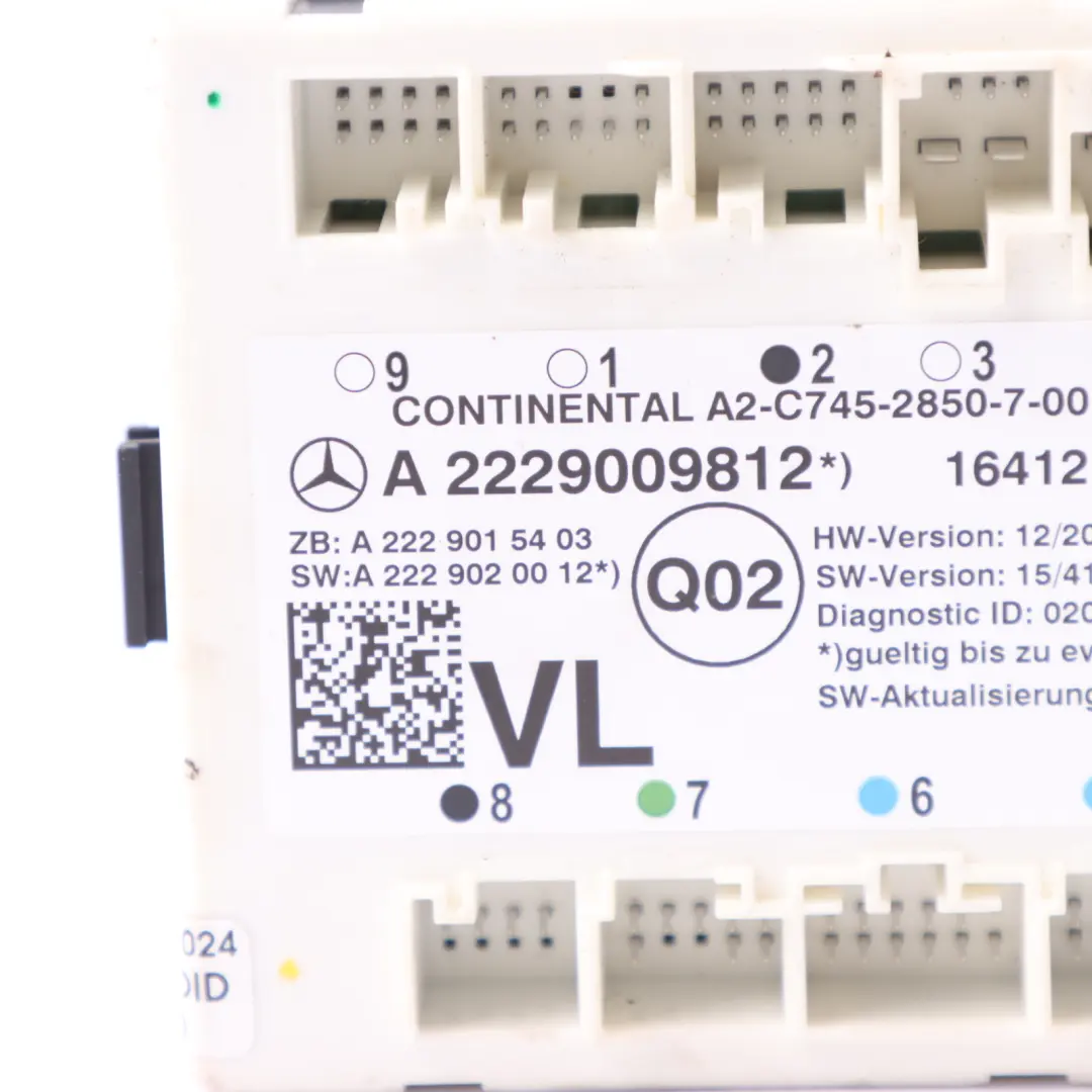 Door Module Mercedes A205 X253 C217 Front Door Left N/S Control Unit to with Part number A2229009812 Door Module Mercedes A205 X253 C217 Front Door Left N/S Control Unit - SKU A2229009812 - Part number A2229009812