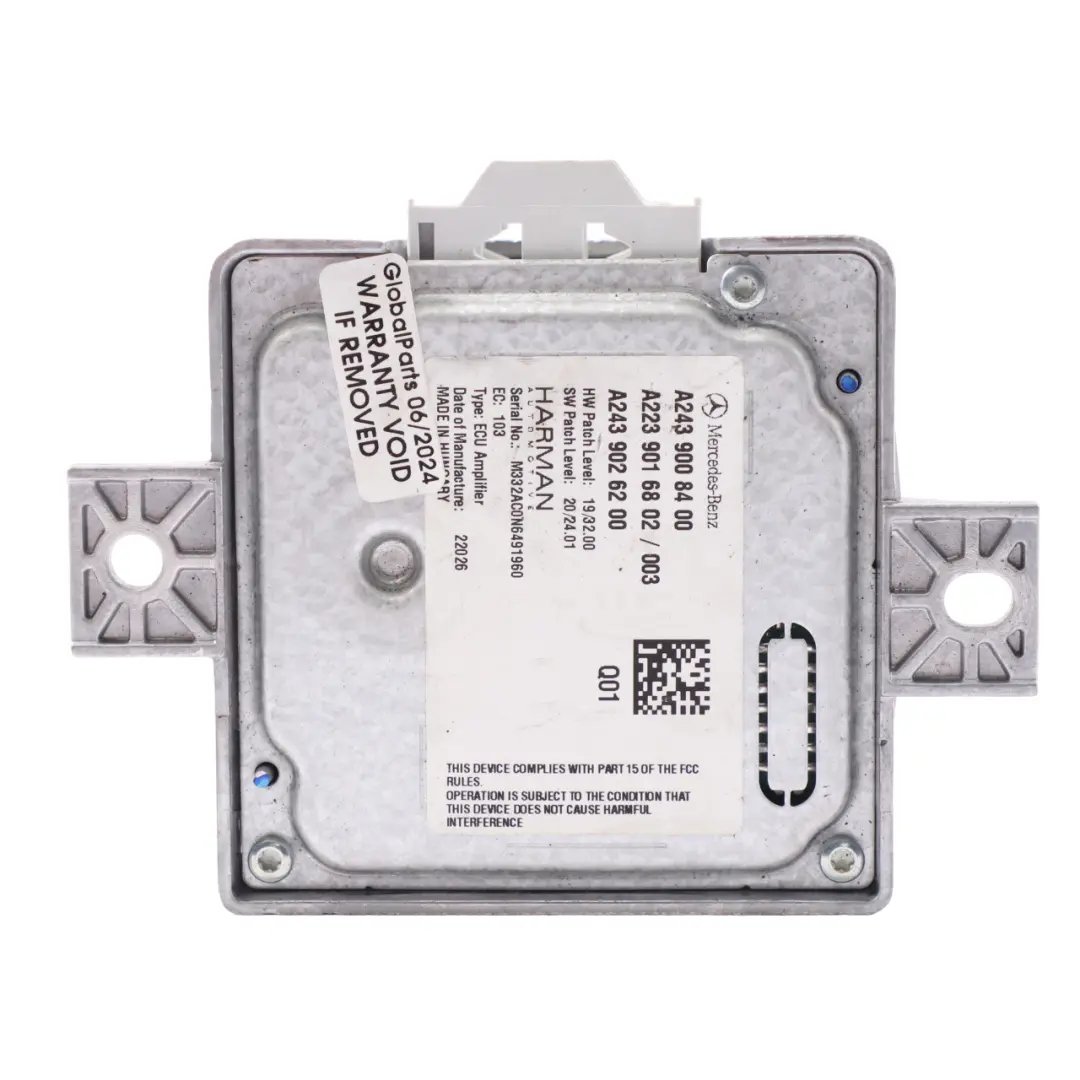 Module d'amplification audio arrière Harman pour Mercedes GLC X253 à propos du numéro de pièce A2439008400 Mercedes GLC X253 Module d'amplification audio arrière Harman - SKU A2439008400 - Numéro de pièce A2439008400