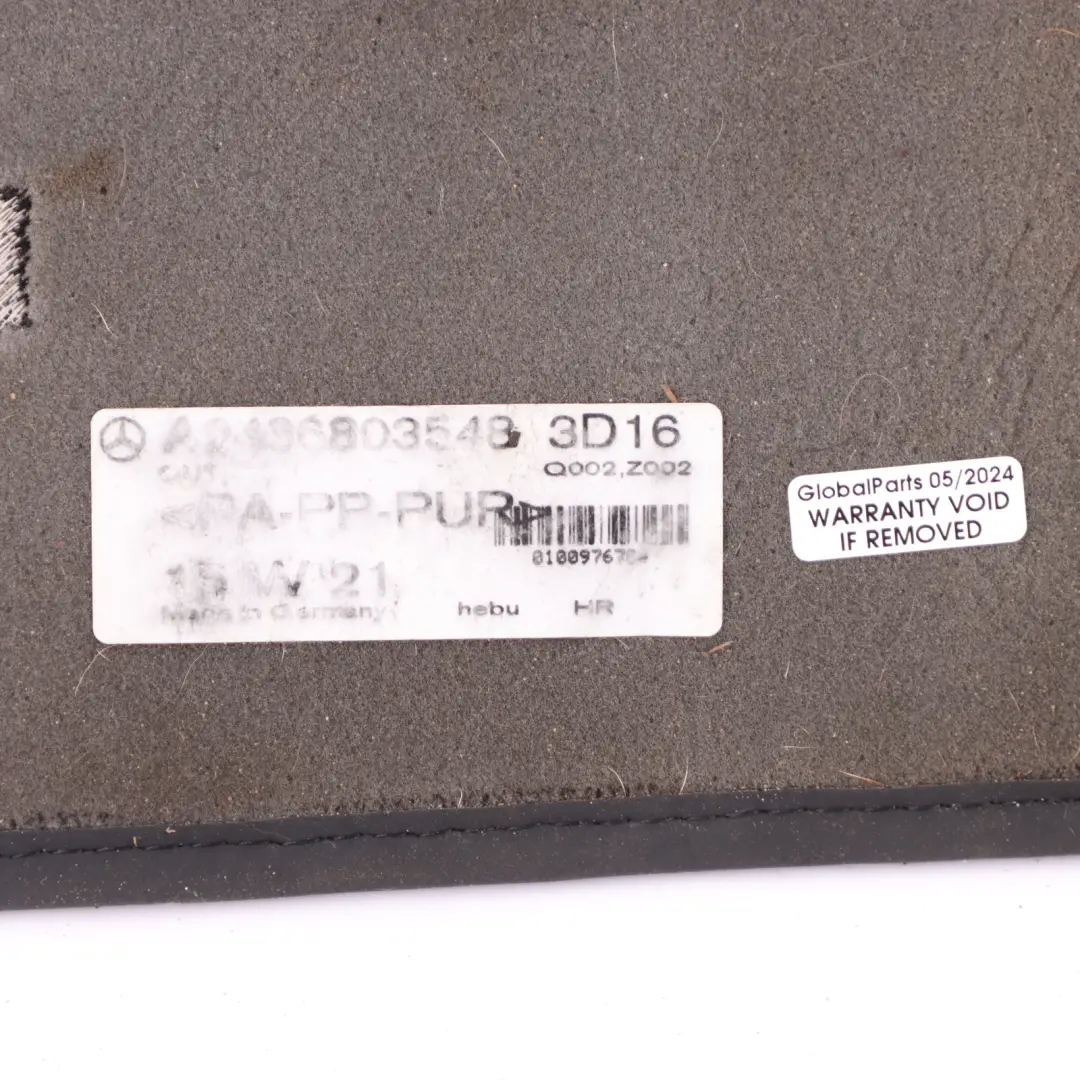 Floor Mats Set Interior Rear Left Right Cover to Mercedes W176 AMG with Part number A2466803448 Mercedes W176 AMG Floor Mats Set Interior Rear Left Right Cover - SKU A2466803448 - Part number A2466803448