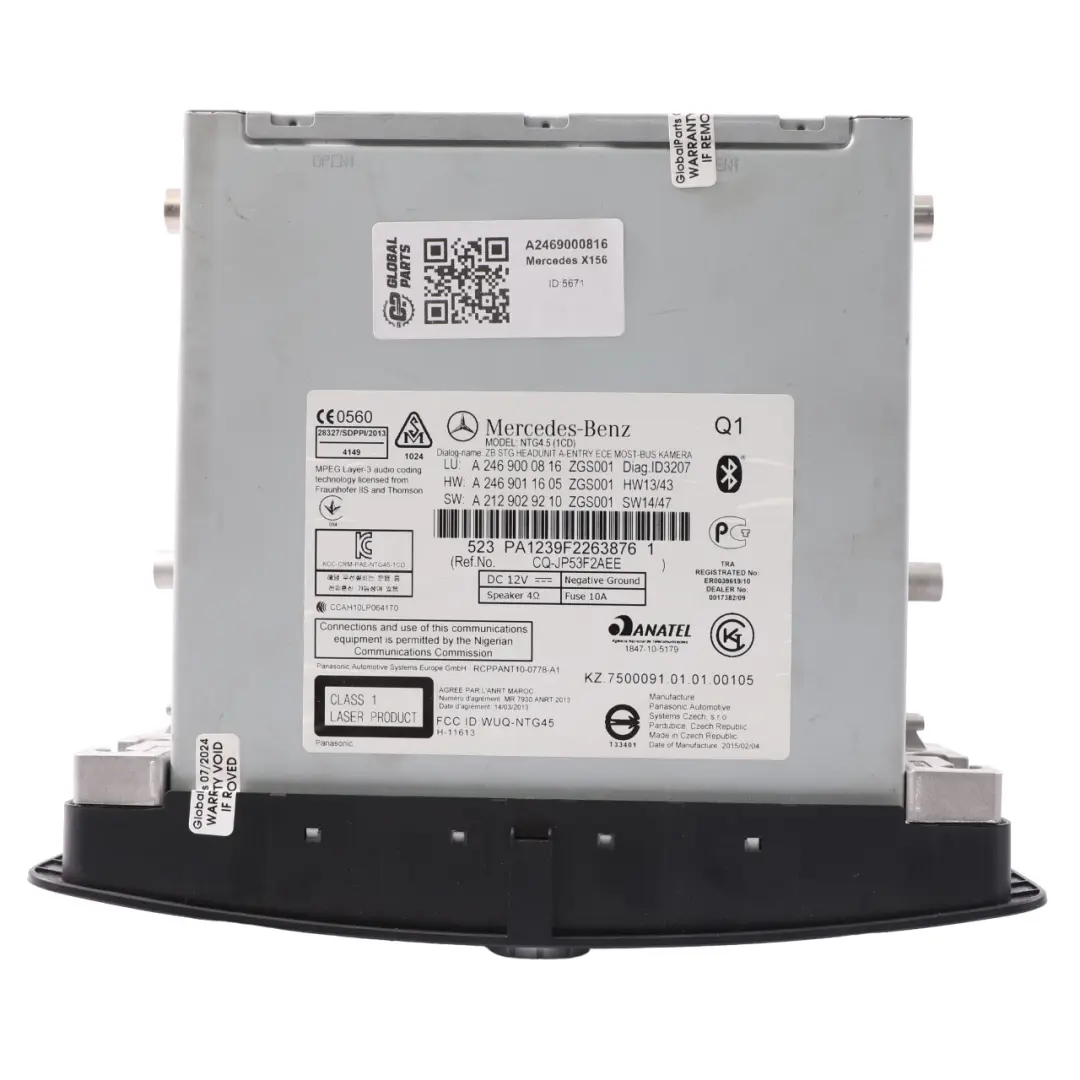 Unité de tête Mercedes GLA X156 Radio Media Player Interruptor de navegación pour à propos du numéro de pièce A2469000816 Unité de tête Mercedes GLA X156 Radio Media Player Interruptor de navegación - SKU A2469000816 - Numéro de pièce A2469000816