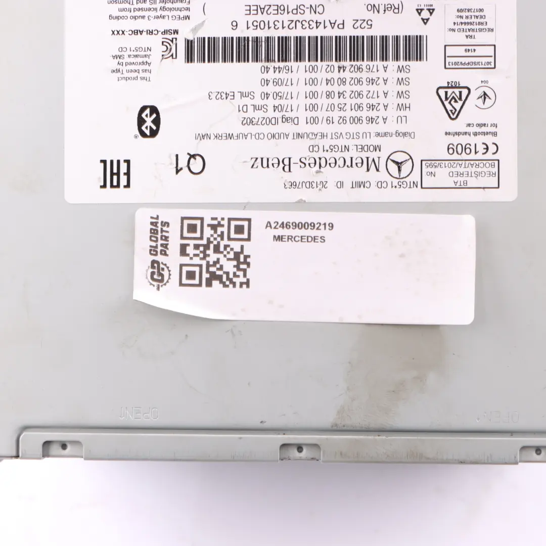 Head Unit Mercedes C117 W176 W246 Radio Media Player Sat Nav Tel to with Part number A2469009219 Head Unit Mercedes C117 W176 W246 Radio Media Player Sat Nav Tel - SKU A2469009219 - Part number A2469009219