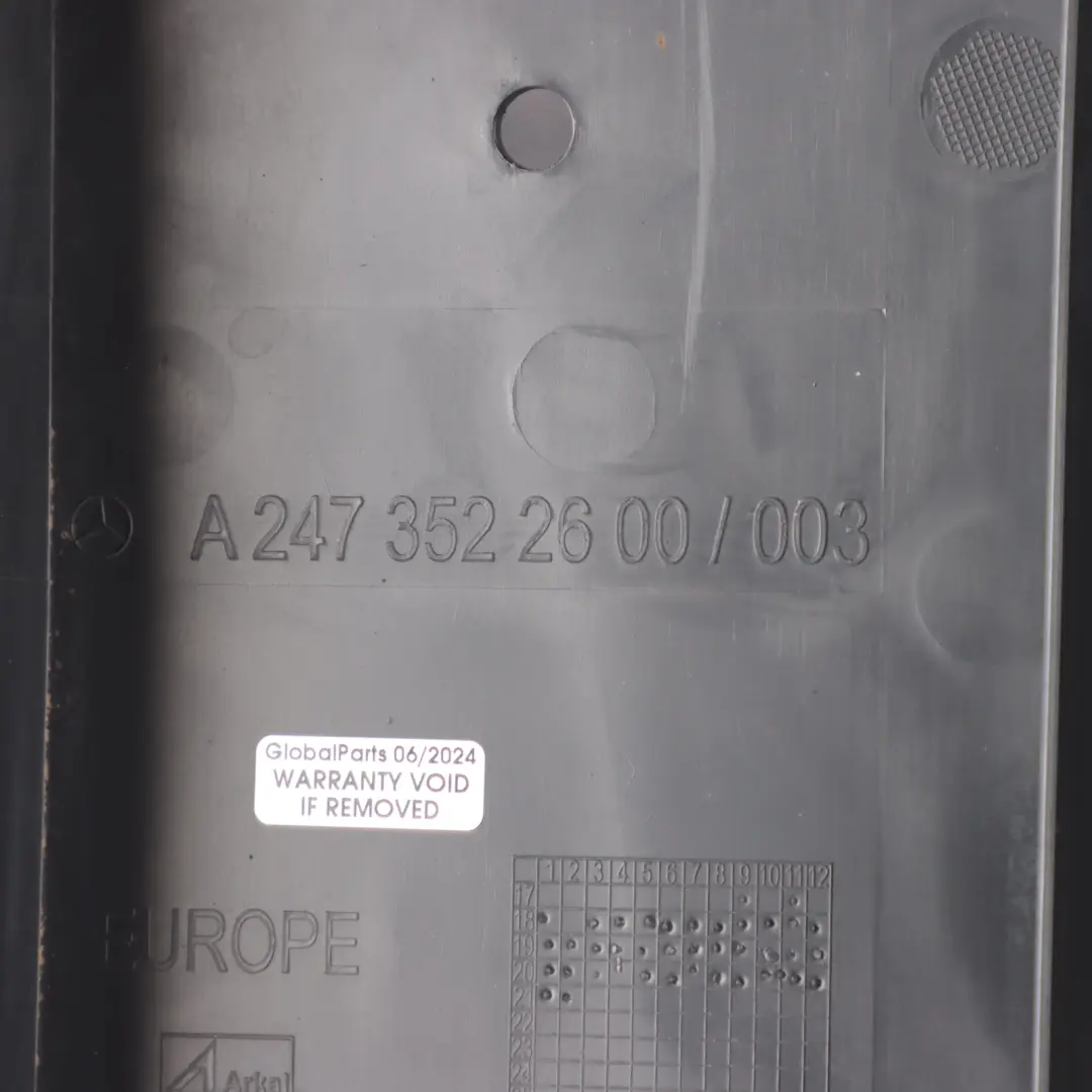 Tylna Środkowa Osłona Tacy Podwozia do Mercedes W177 o numerze A2473522600 Mercedes W177 Tylna Środkowa Osłona Tacy Podwozia - SKU A2473522600 - Numer Części A2473522600