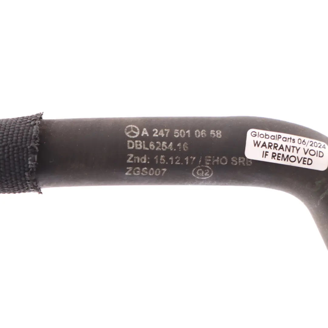 Manguera Tubería Línea Refrigerante Radiador para Mercedes W177 con número de pieza A2475010658 Mercedes W177 Manguera Tubería Línea Refrigerante Radiador - SKU A2475010658 - Número de pieza A2475010658