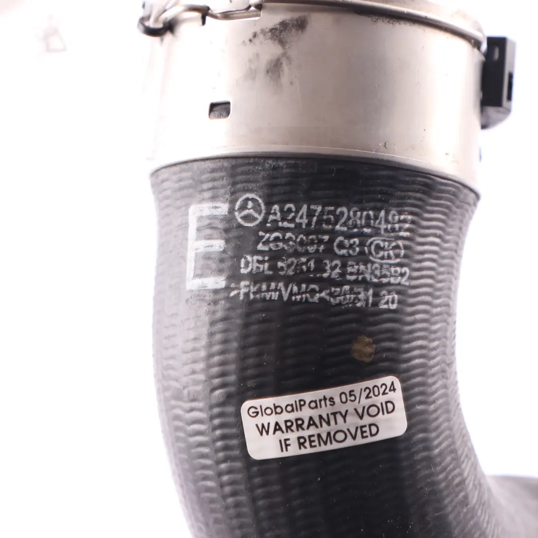 Intake Pipe Intercooler Charge Hose to Mercedes W177 Air with Part number A2475280482 Mercedes W177 Air Intake Pipe Intercooler Charge Hose - SKU A2475280482 - Part number A2475280482