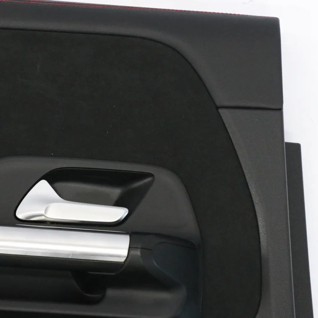 Tür Karte Panel Hinten Links Schwarz Rote Akzente für Mercedes H243 mit Teilenummer A2477302301 Mercedes H243 Tür Karte Panel Hinten Links Schwarz Rote Akzente - SKU A2477302301 - Teilenummer A2477302301
