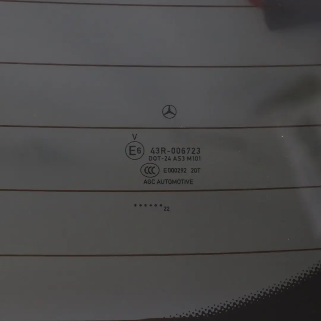 Mercedes H243 Couvercle de coffre arrière Vitrage AS3 teinté - SKU A2477406200 - Numéro de pièce A2477406200