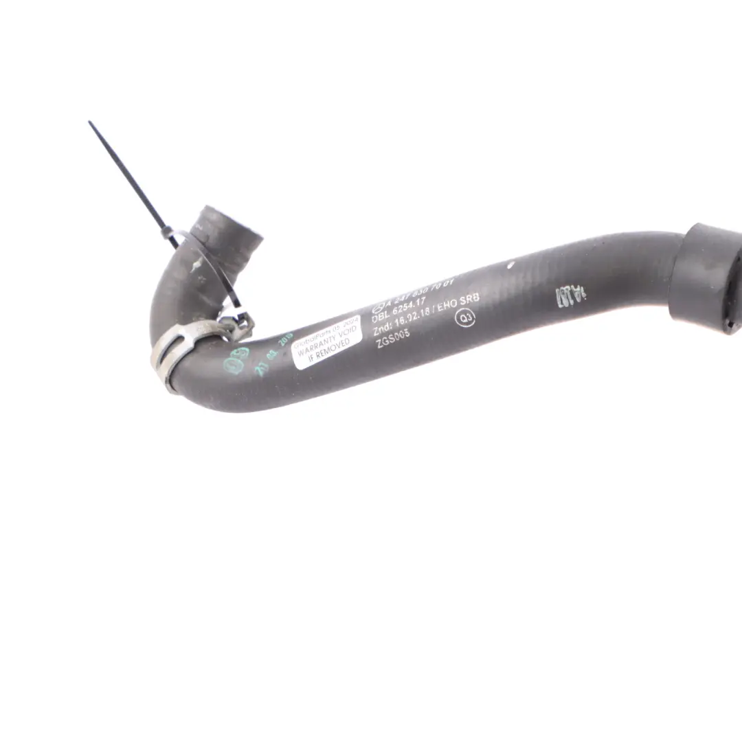  Water Line Mercedes W177 M260 Petrol Heater Return Hose To Engine - SKU A2478307001 - Part number A2478307001
