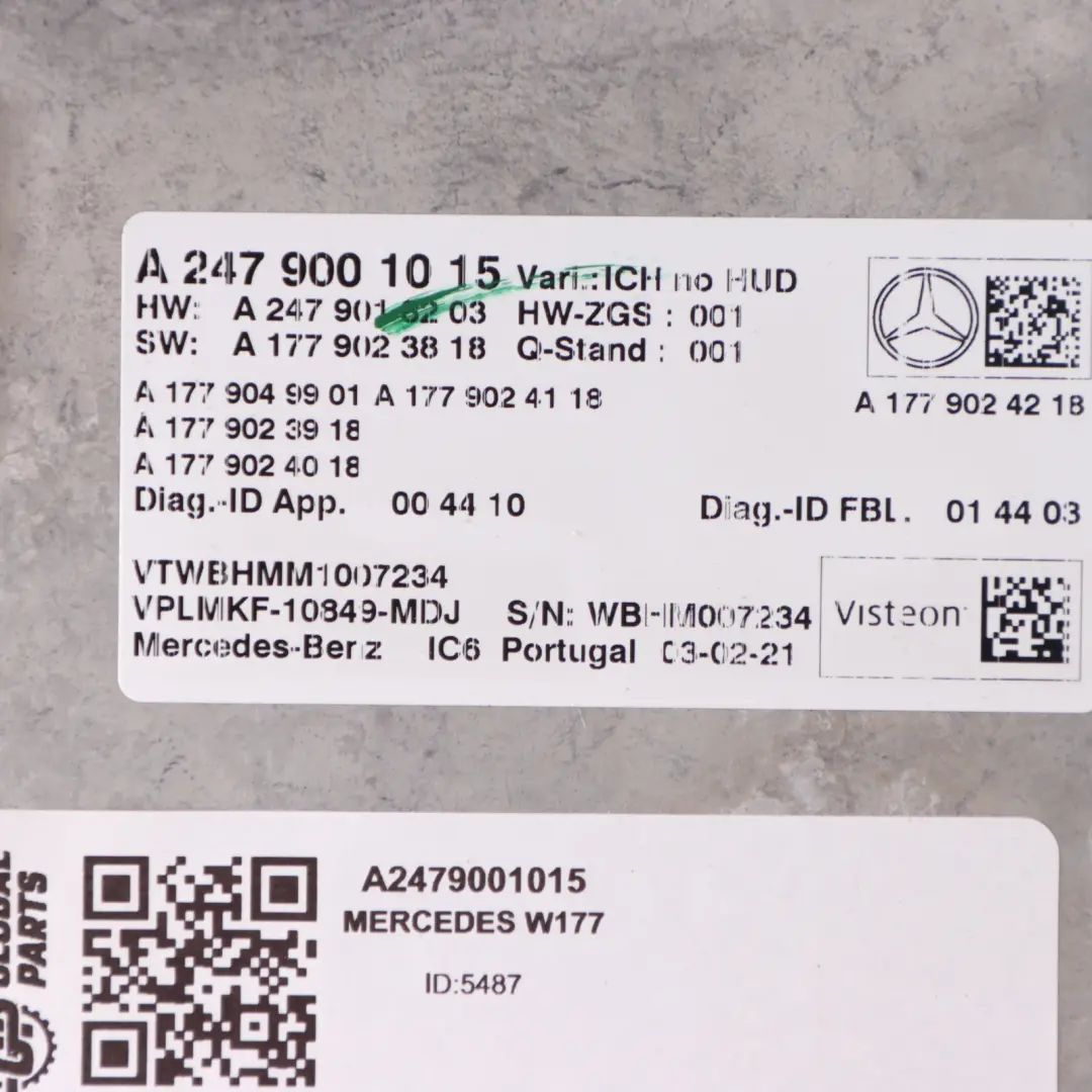 Instrument Cluster Module Mercedes W177 C118 Speedo Gauges Control to with Part number A2479001015 Instrument Cluster Module Mercedes W177 C118 Speedo Gauges Control - SKU A2479001015 - Part number A2479001015