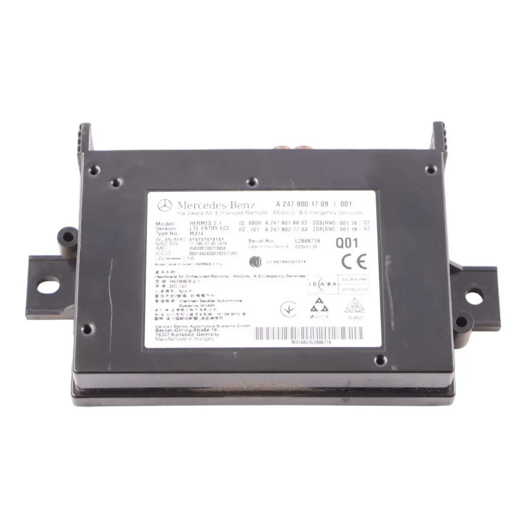 W907 Radio Control Unit Modulo ECU per Mercedes con numero di parte A2479001709 Mercedes W907 Radio Control Unit Modulo ECU - SKU A2479001709 - Numero di parte A2479001709