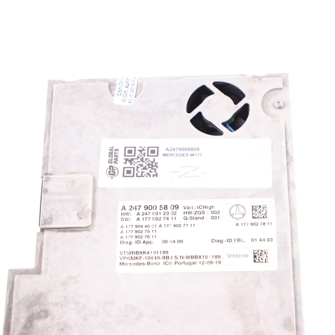 Mercedes C118 W177 W247 Módulo panel instrumentos Unidad control A2479001708 - SKU A2479005809 - Número de pieza A2479005809
