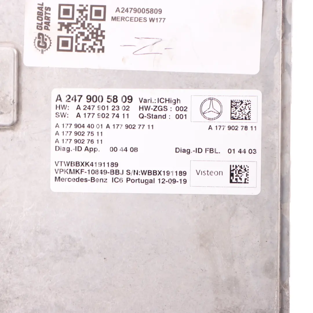  Instrument Cluster Module Mercedes C118 W177 W247 Control Unit A2479001708 - SKU A2479005809 - Part number A2479005809