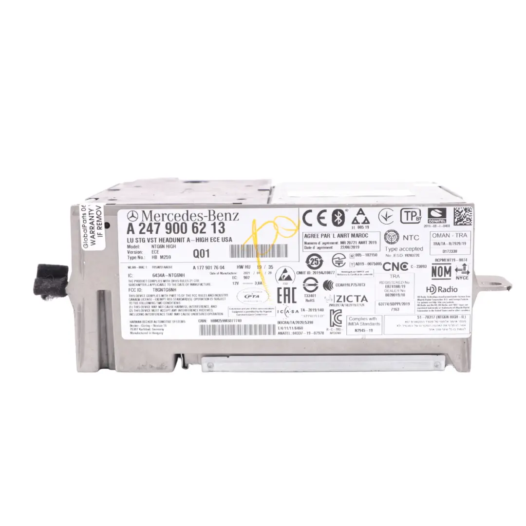  Unidad Principal Mercedes CLA C118 W907 Sat Nav Radio Media Player - SKU A2479006213 - Número de pieza A2479006213