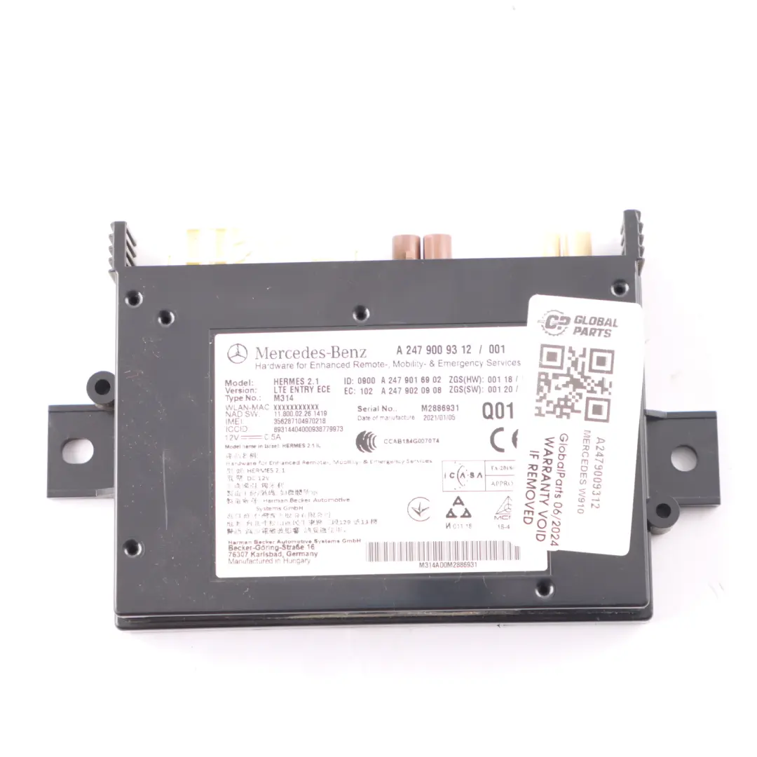 Telematik Modul Kommunikation Blutooth Steuerung für Mercedes W910 mit Teilenummer A2479009312 Mercedes W910 Telematik Modul Kommunikation Blutooth Steuerung - SKU A2479009312 - Teilenummer A2479009312