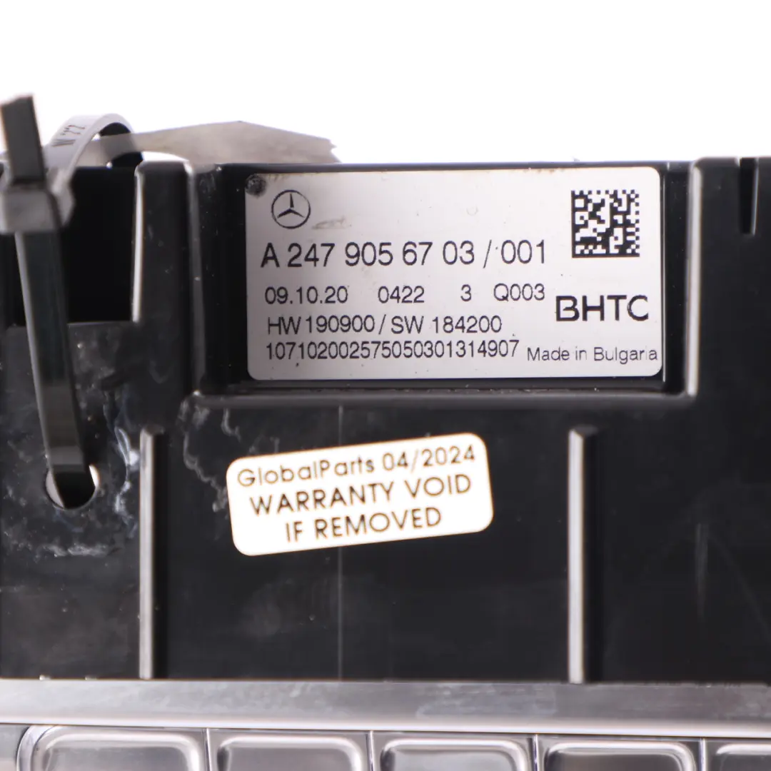  Heater Switch Mercedes C118 W177 W247 Climate Control Unit Panel - SKU A2479056703 - Part number A2479056703