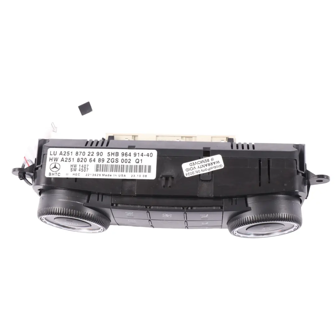 Mercedes W164 aria condizionata modulo di controllo del clima unità - SKU A2518702290 - Numero di parte A2518702290