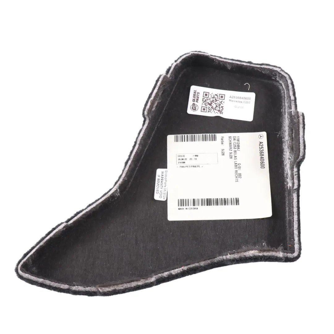 Embellecedor cubre suelo maletero trasero derecho para Mercedes GLC C253 con número de pieza A2536840600 Mercedes GLC C253 Embellecedor cubre suelo maletero trasero derecho - SKU A2536840600 - Número de pieza A2536840600