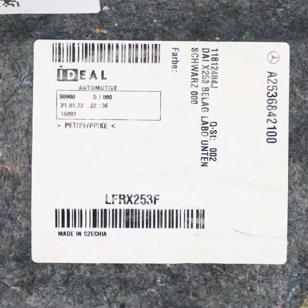 Mercedes GLC C253 X253 Maletero Piso Cubierta Alfombra Panel Negro - SKU A2536842100 - Número de pieza A2536842100