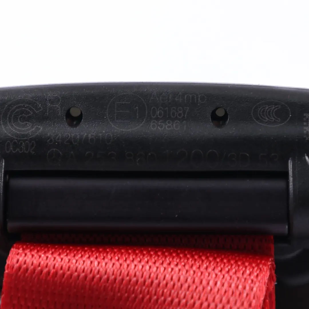 Belt Rear Right O/S Upper Seatbelt Red to Mercedes GLC C253 Seat with Part number A2538601200 Mercedes GLC C253 Seat Belt Rear Right O/S Upper Seatbelt Red - SKU A2538601200 - Part number A2538601200