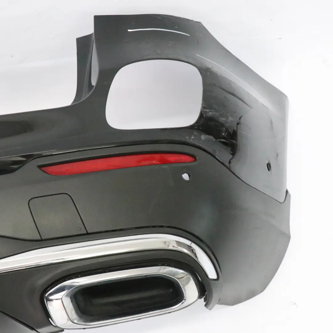 Bumper Hybrid Trim Panel Covering Obsidian Black - 197 to Mercedes X253 Rear with Part number A2538801603 Mercedes X253 Rear Bumper Hybrid Trim Panel Covering Obsidian Black - 197 - SKU A2538801603-OB - Part number A2538801603