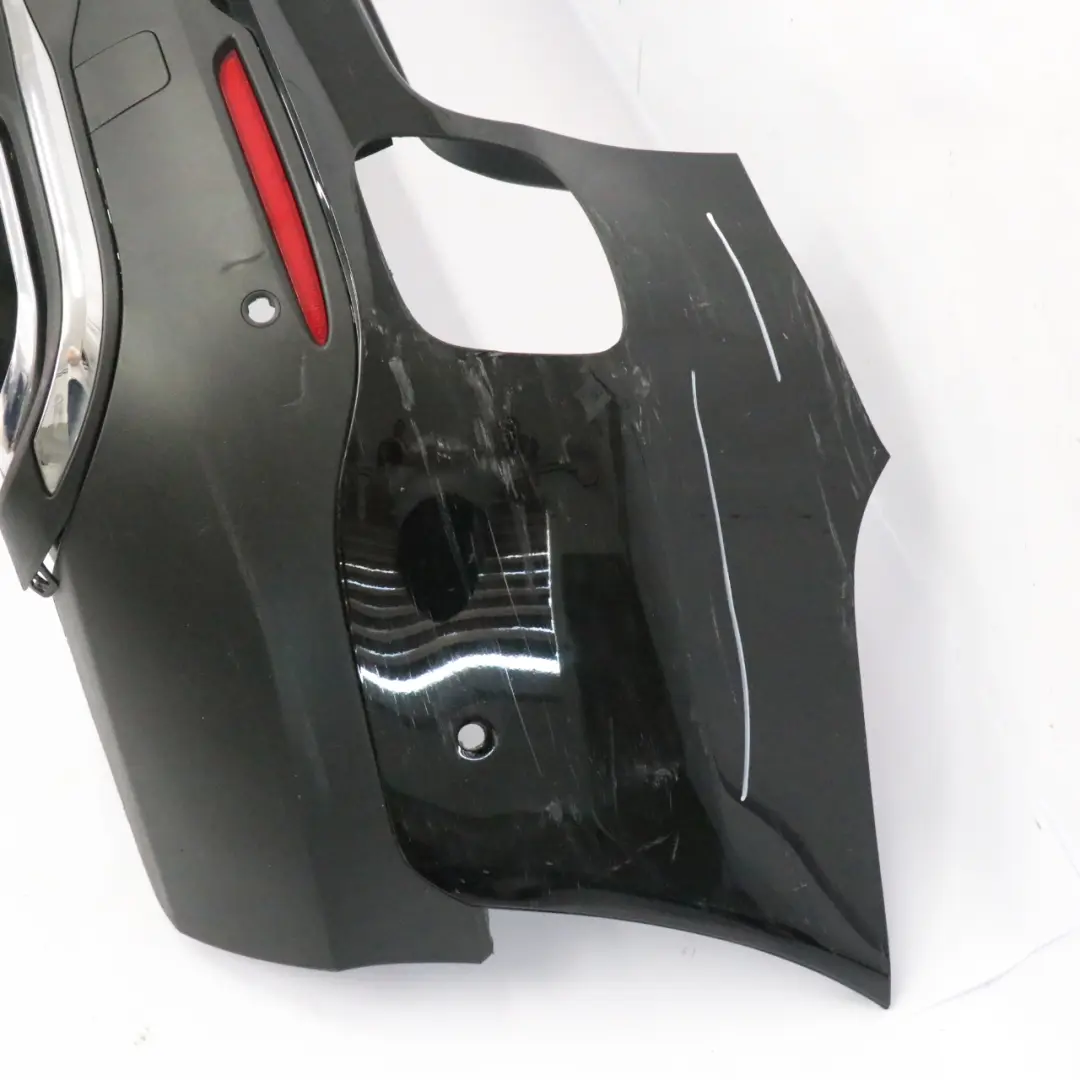 Bumper Hybrid Trim Panel Covering Obsidian Black - 197 to Mercedes X253 Rear with Part number A2538801603 Mercedes X253 Rear Bumper Hybrid Trim Panel Covering Obsidian Black - 197 - SKU A2538801603-OB - Part number A2538801603