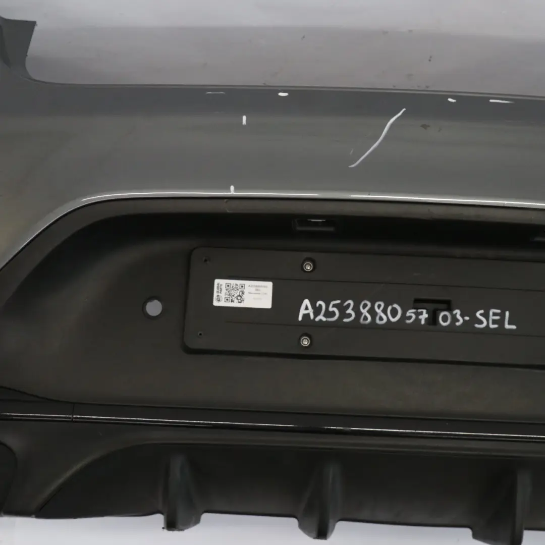 Bumper Trim Panel Covering Selenite Grey Metallic - 992 to Mercedes X253 Rear with Part number A2538805703 Mercedes X253 Rear Bumper Trim Panel Covering Selenite Grey Metallic - 992 - SKU A2538805703-SEL - Part number A2538805703