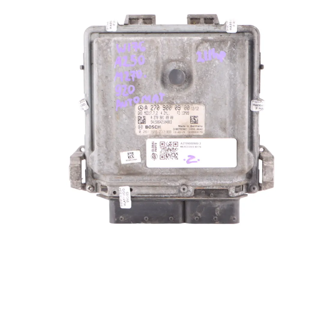 Mercedes W176 A 250 270.920 211HP Blue Efficiency ECU Kit Key Lock - SKU A2709000900-3 - Part number A2709000900