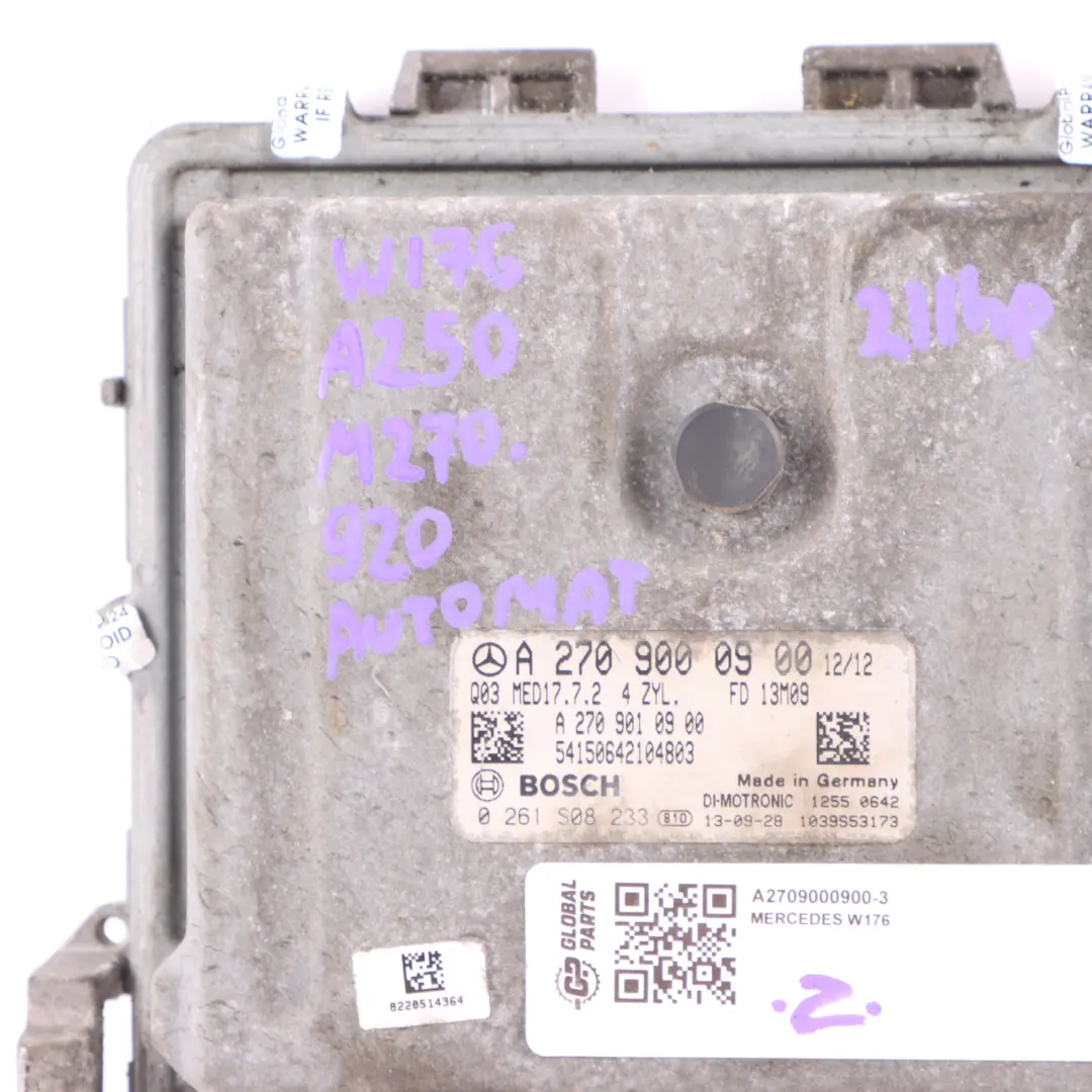 Mercedes W176 A 250 270.920 211HP Blue Efficiency ECU Kit Key Lock - SKU A2709000900-3 - Part number A2709000900