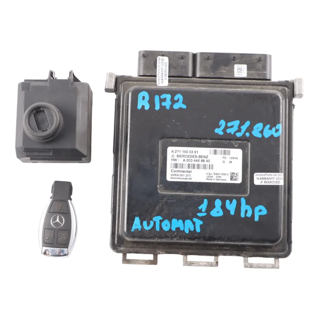 271.861 184HP Engine ECU Kit Key Lock to Mercedes R172 BlueEFFICIENCY with Part number A2711500391 Mercedes R172 BlueEFFICIENCY 271.861 184HP Engine ECU Kit Key Lock - SKU A2711500391-8 - Part number A2711500391