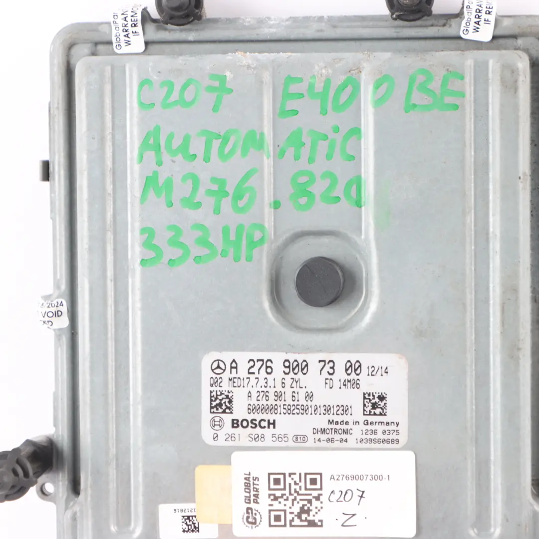 E400 BE M276.820 333HP Engine Control Unit ECU Kit Key to Mercedes C207 with Part number A2769007300 Mercedes C207 E400 BE M276.820 333HP Engine Control Unit ECU Kit Key - SKU A2769007300-1 - Part number A2769007300