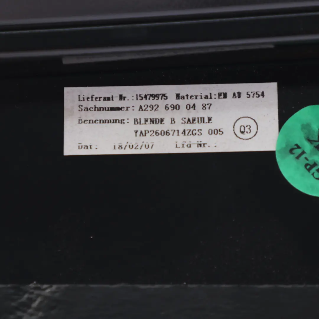 Mercedes GLE C292 Tür Leiste Leiste Säule Hinten Rechts Abdeckung - SKU A2926900487 - Teilenummer A2926900487