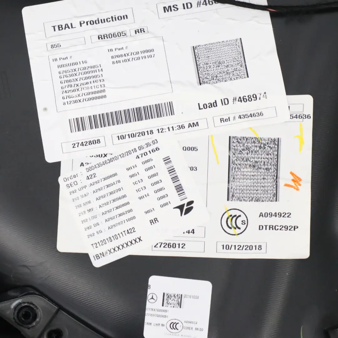 Mercedes GLE C292 Tür Hinten Rechts Verkleidung Leder Designo Porzellan - SKU A2927307000 - Teilenummer A2927307000