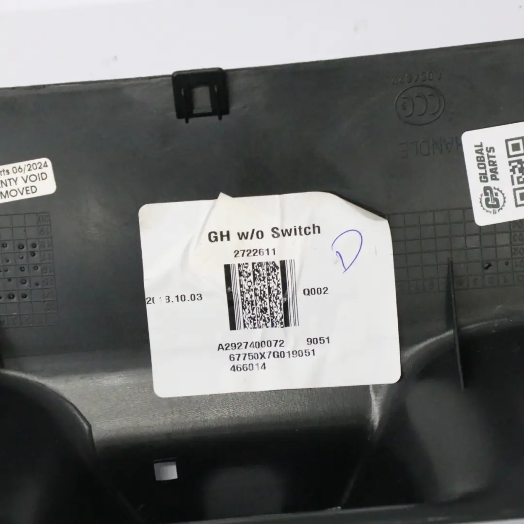 Mercedes C292 Tailgate Handle Mount Number Plate Light Cover - SKU A2927400072 - Part number A2927400072