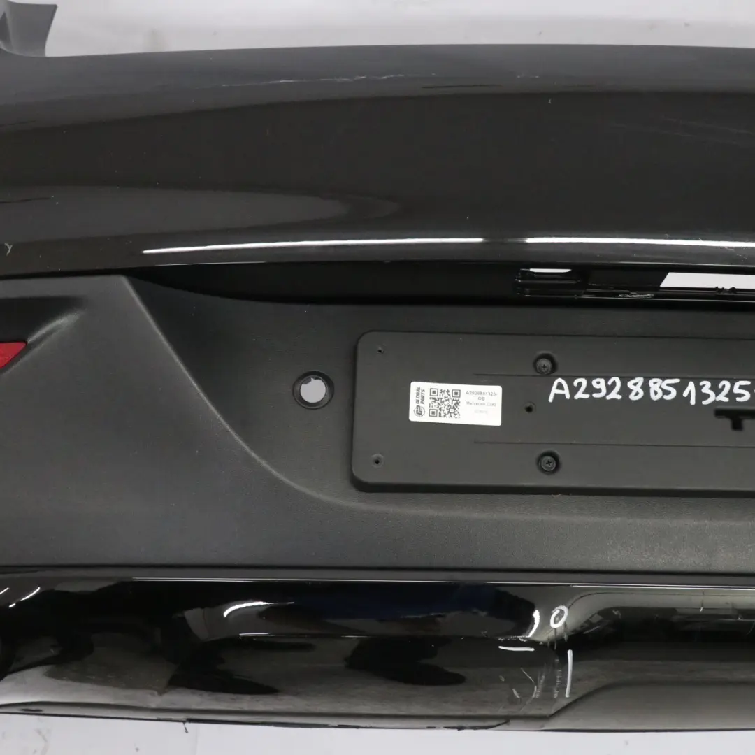 Bumper AMG Trim Panel Obsidian Black Metallic - 197 to Mercedes C292 Rear with Part number A2928851325 Mercedes C292 Rear Bumper AMG Trim Panel Obsidian Black Metallic - 197 - SKU A2928851325-OB - Part number A2928851325