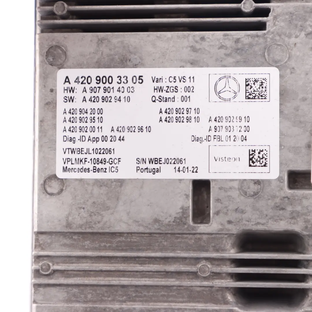 W907 W910 Module l'unité principale radio lecteur pour Mercedes Sprinter à propos du numéro de pièce A4209003305 Mercedes Sprinter W907 W910 Module l'unité principale radio lecteur - SKU A4209003305 - Numéro de pièce A4209003305